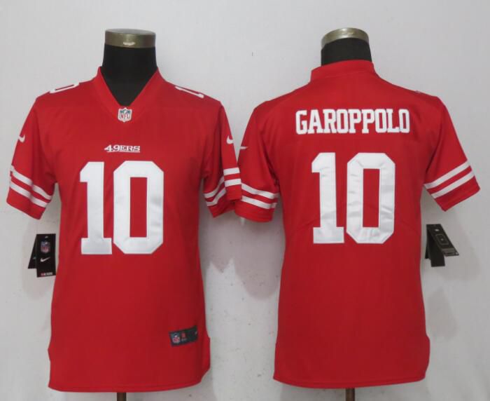 Women San Francisco 49ers #10 Garoppolo Red Vapor Untouchable NFL Jerseys->chicago bears->NFL Jersey